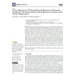 A New Method for 3D Dental Records Related to Orthopedic Treatments: The Hemimaxillary Plane Reference System and Its Clinical Implications