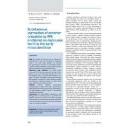 Spontaneous correction of anterior crossbite by rpe anchored on deciduous teeth in the early mixed dentition