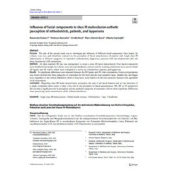 "Influence of facial components in class III malocclusion esthetic perception of orthodontists, patients, and laypersons"