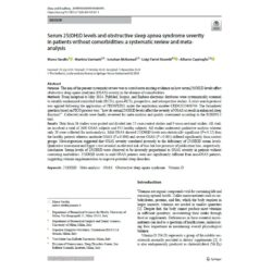 Serum 25(OH)D levels and obstructive sleep apnea syndrome severity in patients without comorbidities: a systematic review and metaanalysis