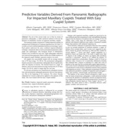 Predictive variables derived from panoramic radiographs for impacted maxillary cuspids treated with easy cuspid system