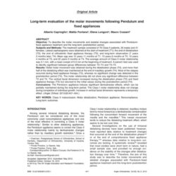 Long-term evaluation of the molar movements following Pendulum and  fixed appliances